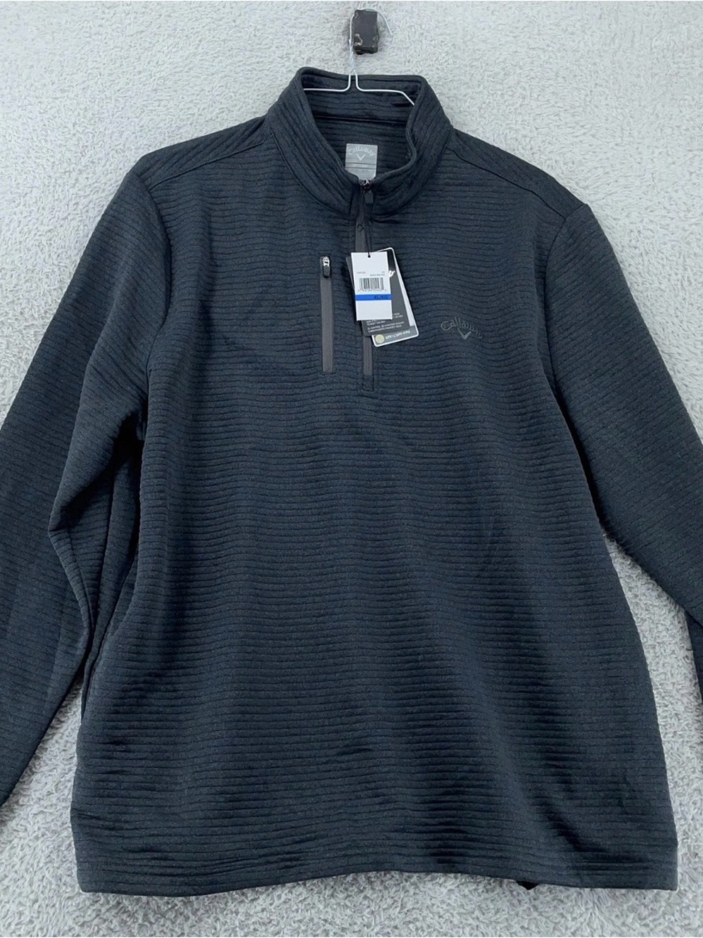 Callaway Pullover Mens XL Black Heather Quarter Zip Opti-Dri Golf UPF CGKFB0S